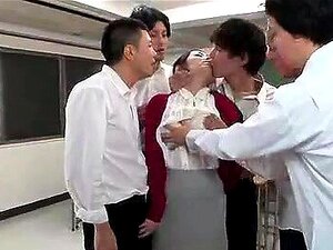 Busty Hairy Japanese Babe In Group Sex