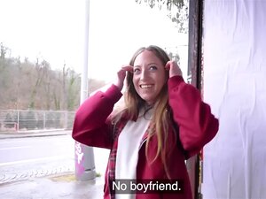 Panty POV Babe Publiek Pussybanged Outdoor Voor Geld