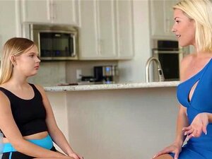 Busty Stepmom Kit Mercer Gives Her Stepdaughter Coco Lovelock A Kiss And Hug.The Small Tits Lesbian Cutie Titsucks Her.The Big Tits Cougar Bends Over And Then She Licks And Masturbates Her Pussy.The Blonde Milf Tongue Fucks And Fingers Her Cunt.