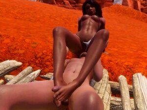 Experience Ecstasy As Your Mistress Makes Her Slave Worship Her Beautiful Black Ass And Lick Her Feet Before Giving Him A Squirting Footjob In This 3D Hentai Video. Cum Watch From A Point Of View Unlike Any Other. Porn