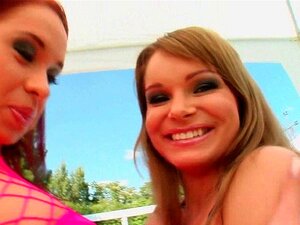 Cute Lesbian Loverss Lick Tease By The Pool