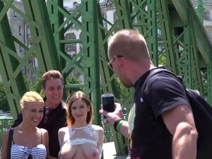 Natural Huge Tits Babe Walked In Public. Natural Huge Tits Brunette Slave Walked By Master And Mistress In Public Then In Bar With Butt Plug Presented To The Crowed Till Her Mistress Fisted Her Ass