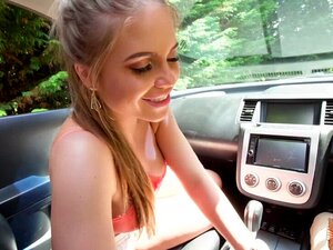 Blonde Babe Gets Jammed Hardly In Car