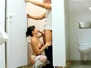 Erotic Amateur Blonde Babe Banged Hard In Doggy Fucking In the Public Toilet