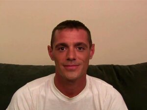 Straight Stud Masturbates, Solo Straight Stud On Couch Stroking His Own Cock