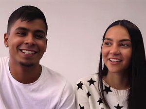 Couples: Valerin And Her Chocolate Nipples. Colombian Couple In Porn Casting