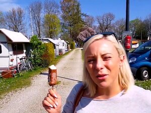 Pro German Schlampe Flashes In Public Places, This Hot Blonde Is Going Pro By Making Lots Of Videos. This Time, She Flashes Her Boobs And Ass In Public Places And Gives Head As Well.