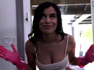 Latina Teases Stepbro With Her Tits And Fingers Herself