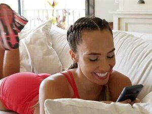 Fitness Rooms Horny Latina Briana Banderas Orders Two Cocks To Fuck Her Mouth And Pussy