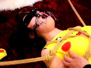 Restrained Japanese Cutie In Costume Enjoys Infinite Orgasms