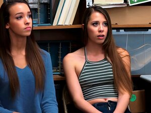 Duo-Süßendiebe Werden Von Einem Sicherheitsmann Erwischt Und Gefickt, Oder Er Würde Die Bullen Rufen, Die Zoey Laine Und Charity Crawford Schlau Zu Vermeiden Versuchen