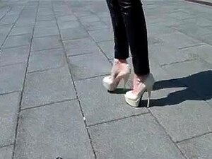 A Diva Walking In Leather Panties,