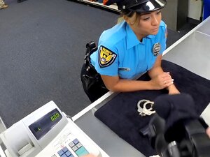 Huge Boobs Security Officer Gets Pursuaded To Get Her Pussy Pounded By Pervert Pawn Man At The Pawnshop To Earn Extra Money