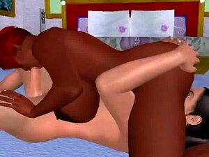 Hullu Iso 3D-sarjakuva Mustat Tissit Hardcore