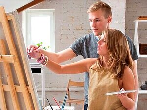 Beautiful Painter Trying Anal