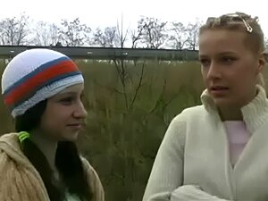 Lesbian Cuties Get Freaky On A Bus.