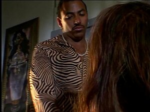 Ebony Honey With Long Hair Is Fucking On A Couch
